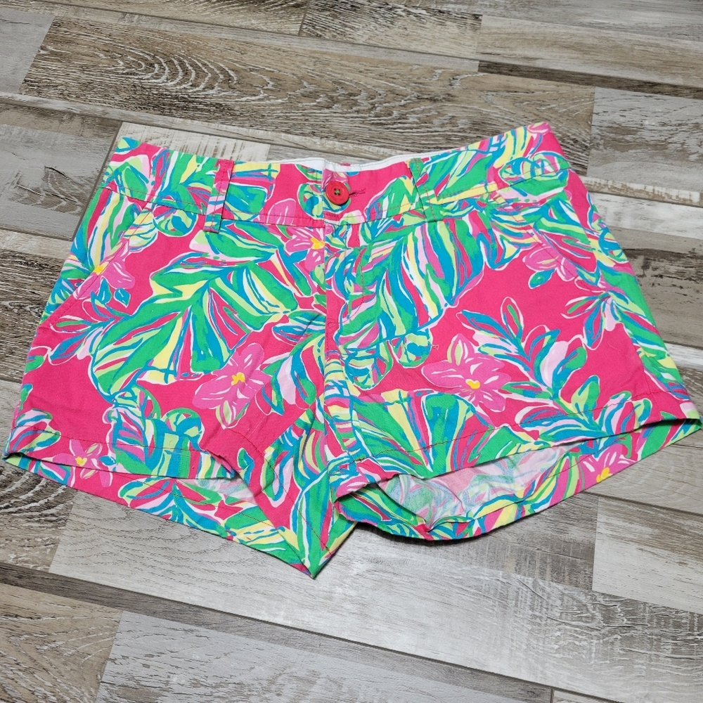 Lilly Pulitzer Callahan Pomegranate Jungle Tumble Shorts Size 4